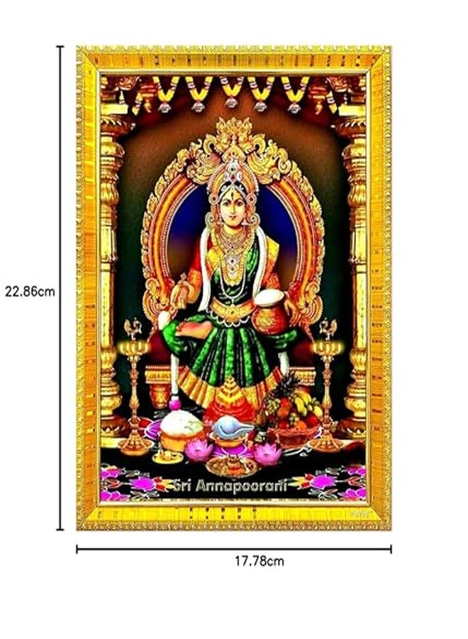 ZIG-ZAG zig zag Maa Annapurna Devi / Mata Photo Frame Small Photo Frame For Wall Table Size Medium ( 7x9 inches, Acrylic Glass) Golden - Image 5